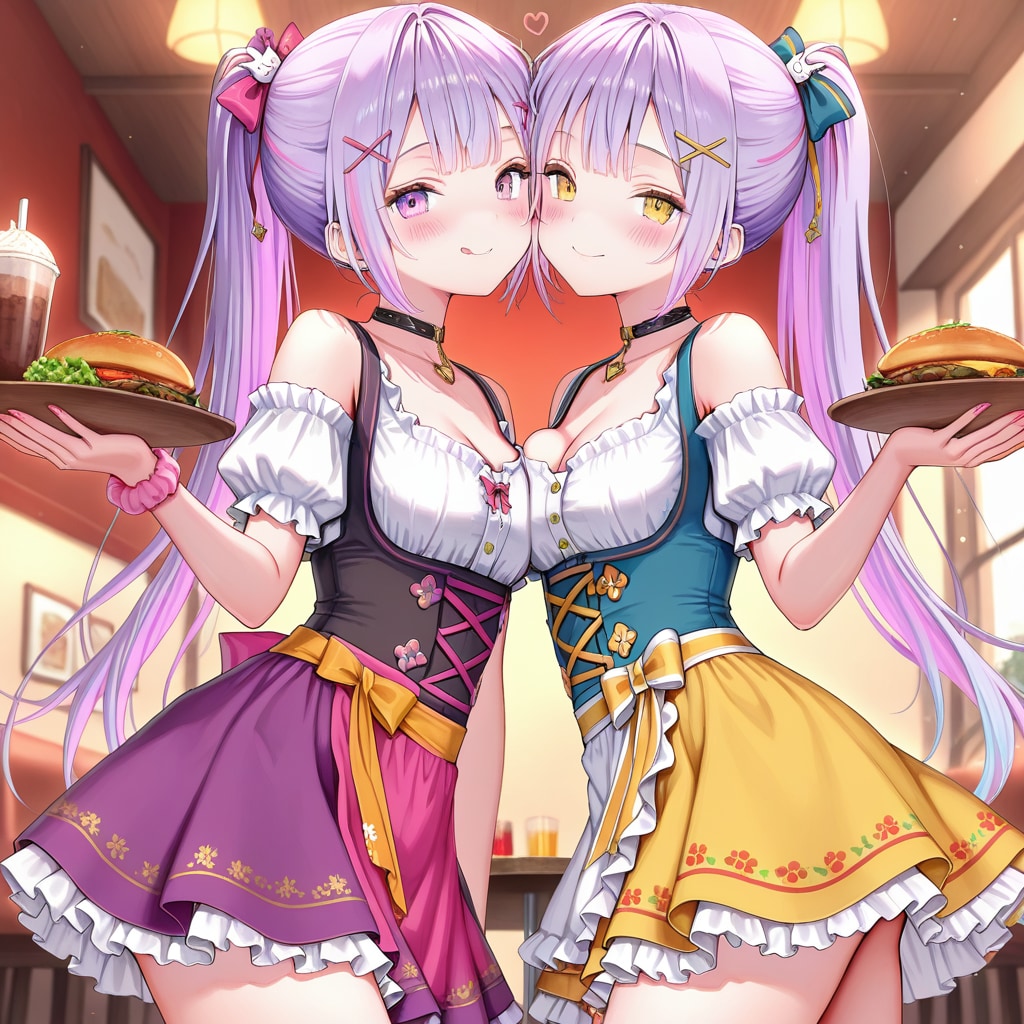 双子の紫髪ちゃん | の人気AIイラスト・グラビア