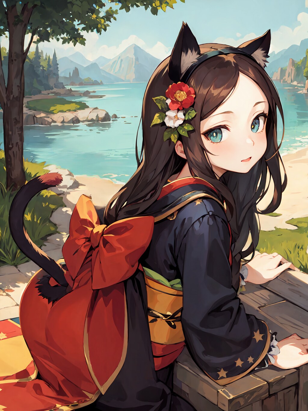 AIイラストモナリザ討伐依頼～猫耳着物美女Mona Lisa～