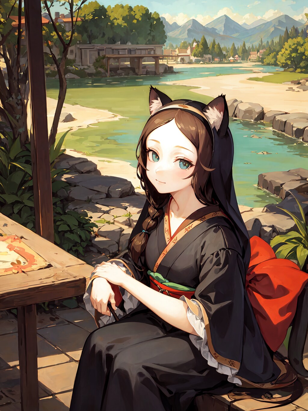 AIイラストモナリザ討伐依頼～猫耳着物美女Mona Lisa～