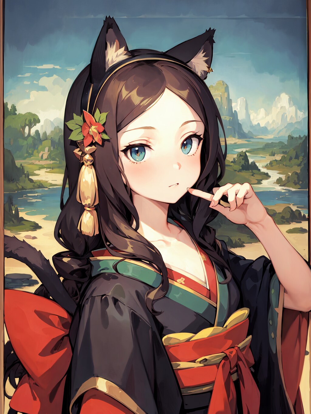 AIイラストモナリザ討伐依頼～猫耳着物美女Mona Lisa～