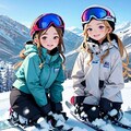 スキー場に来た仲良し姉妹 2枚目