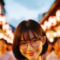 眼鏡女子 楓の夏祭り 2枚目