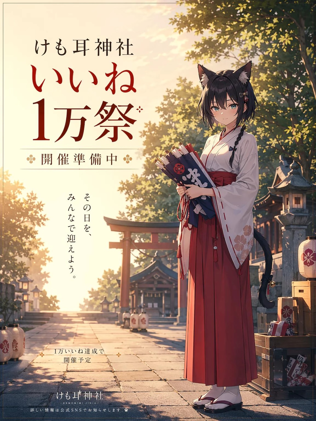 もうすぐ「けも耳神社 いいね1万祭」　開催準備中
