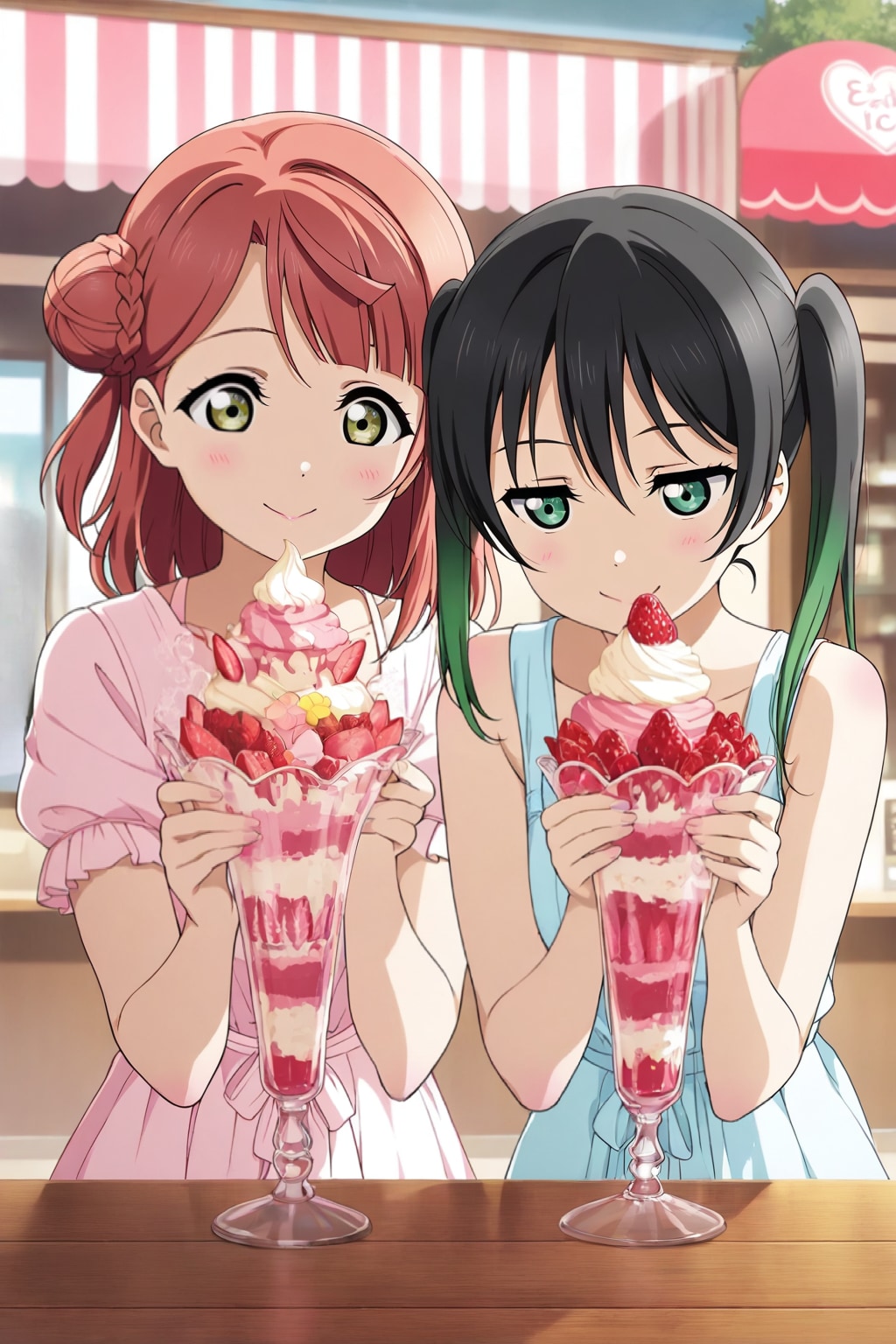 ゆうぽむ仲良しアイスクリーム🍓🍦❤️