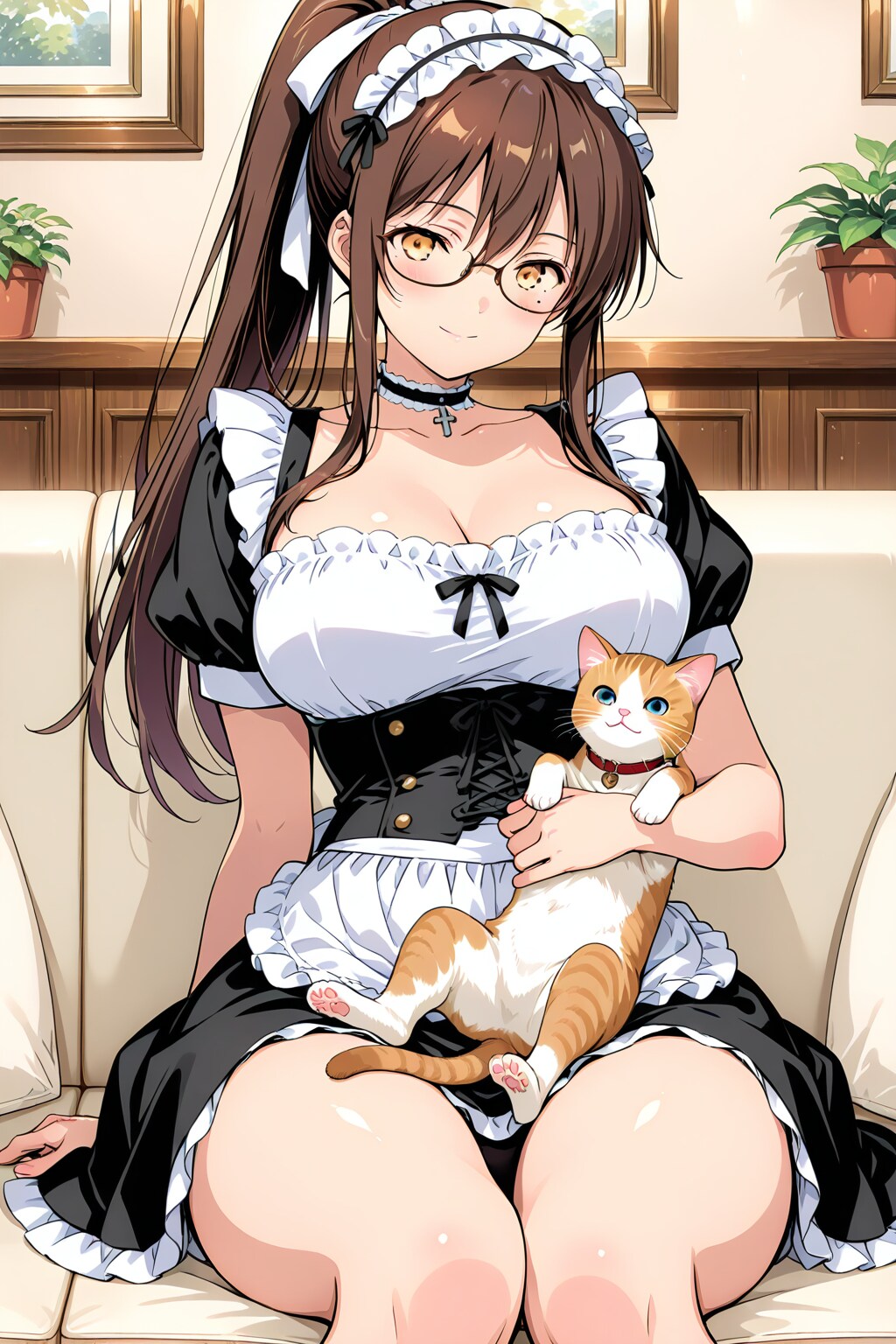 eroさん所のサラさんと猫 | の人気AIイラスト・グラビア