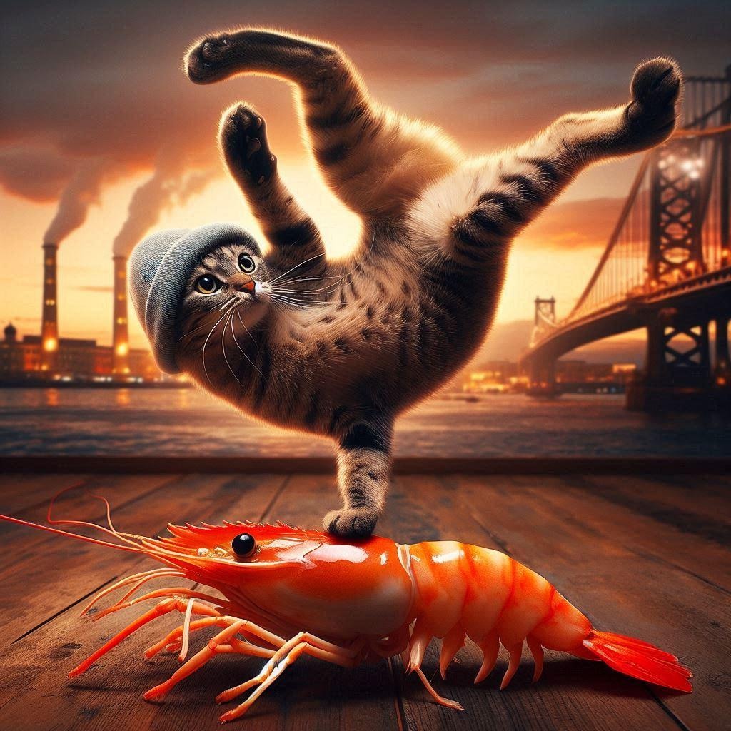 海老まっしぐらの猫