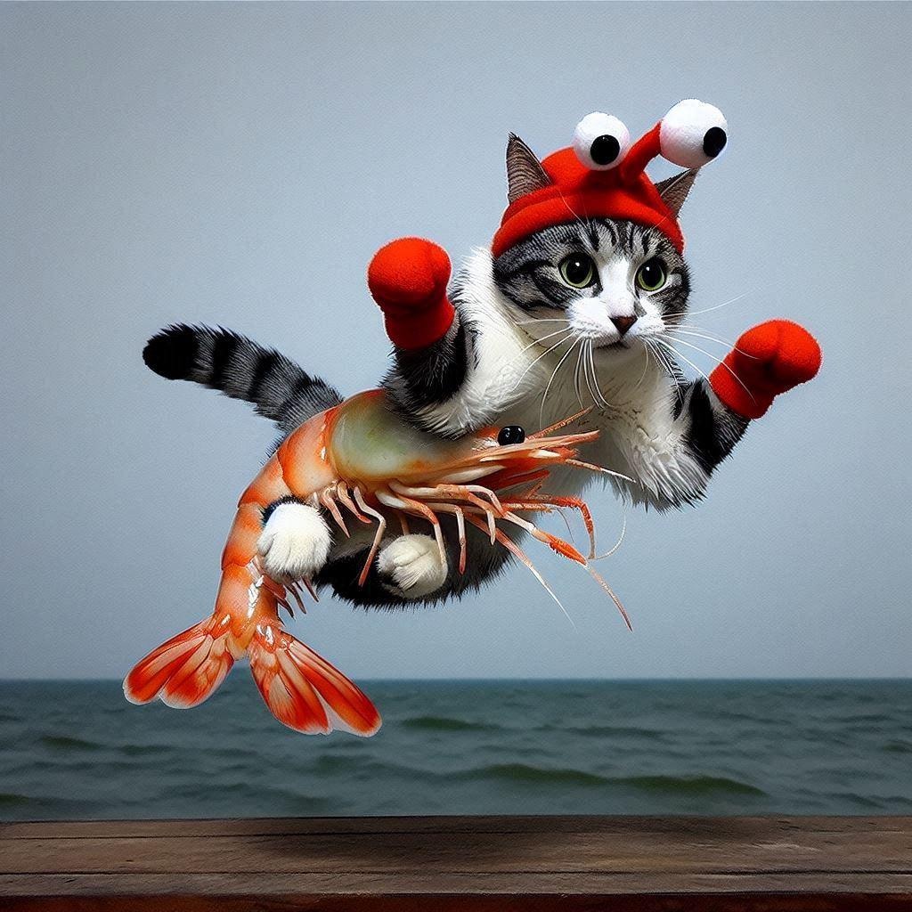 海老まっしぐらの猫