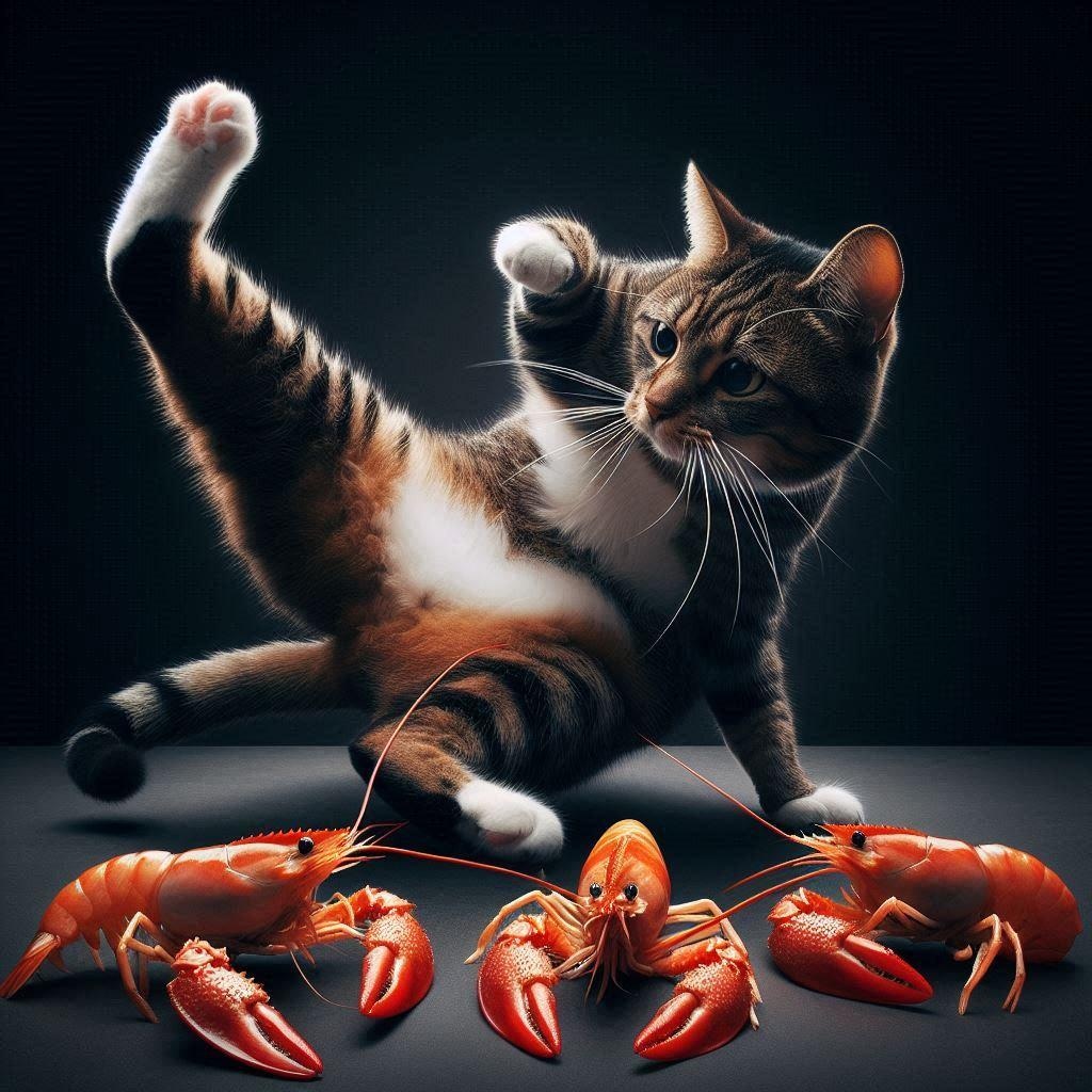 海老まっしぐらの猫