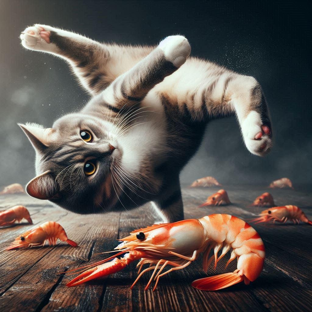 海老まっしぐらの猫