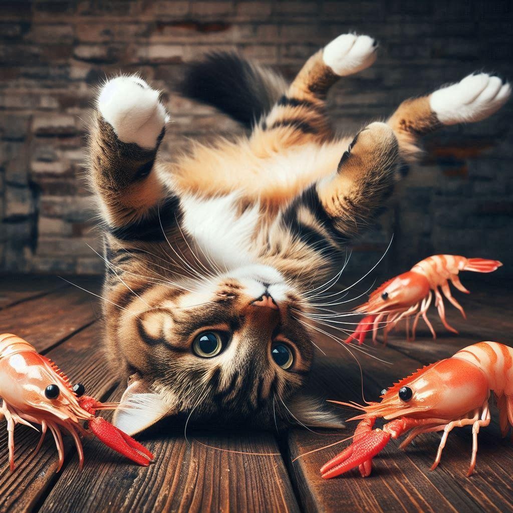 海老まっしぐらの猫