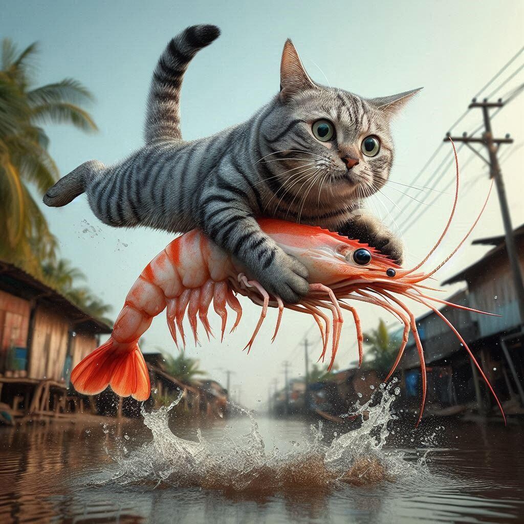 海老まっしぐらの猫