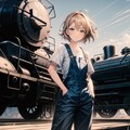 機関車と女の子 2枚目