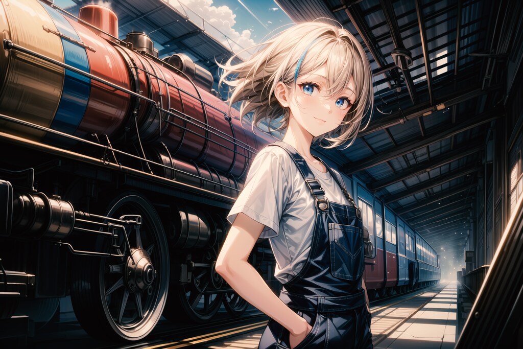 機関車と女の子