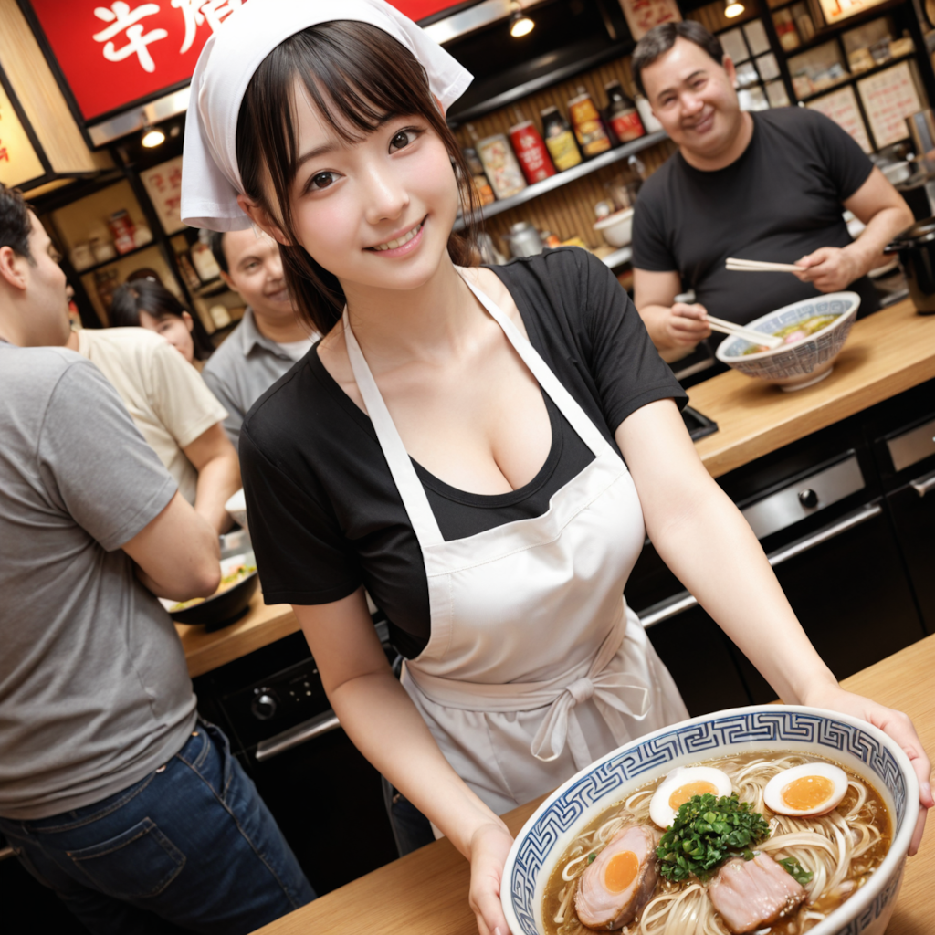 ラーメン屋さんでバイトする明るく清楚な子❤
