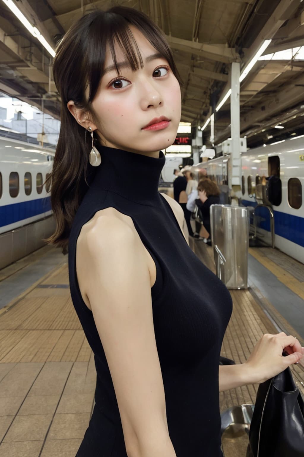 【12枚】見惚れていた視線に気付き警戒するクール美女🚃