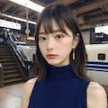 【12枚】見惚れていた視線に気付き警戒するクール美女🚃 4枚目