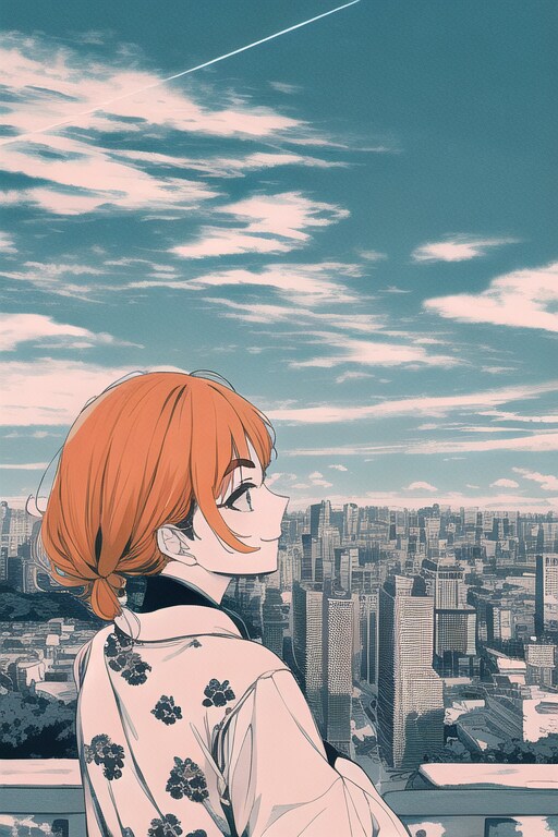 横顔と街並み
