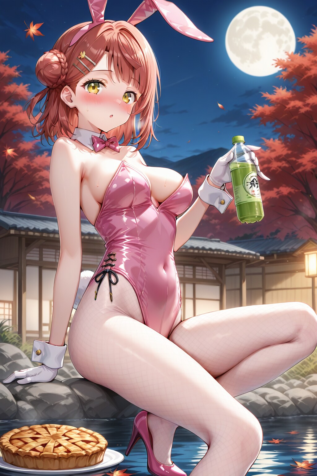 バニーガール衣装のぽむ