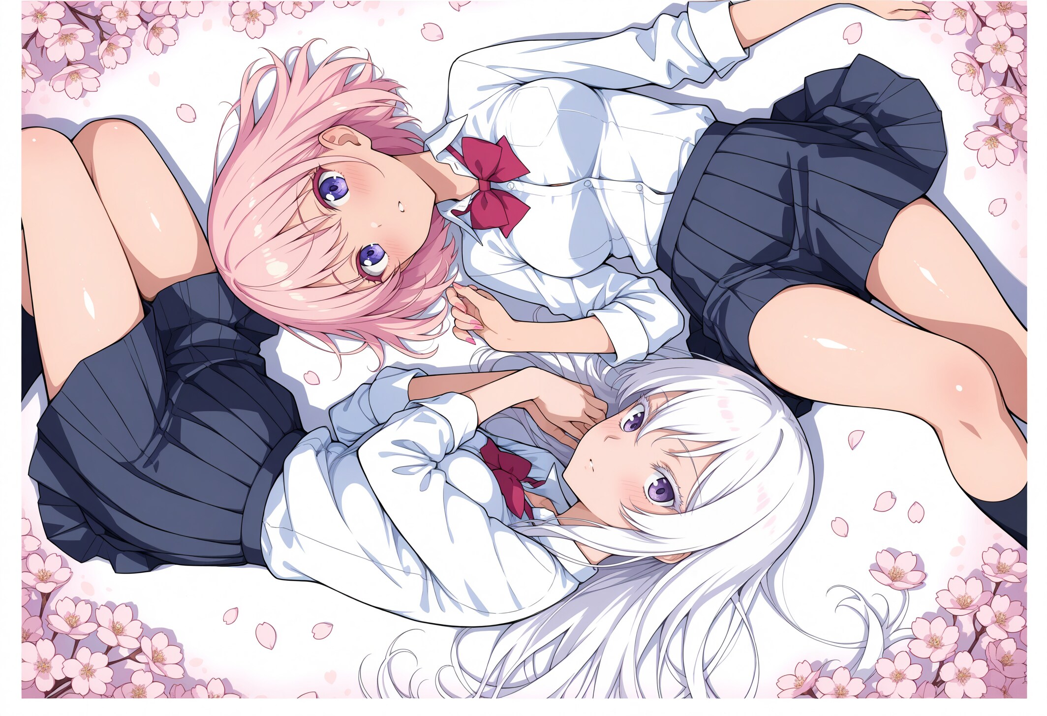 桜の下で