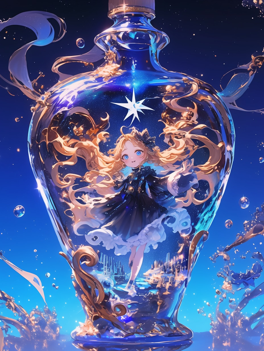 「瓶詰の少女」蒼55 | の人気AIイラスト・グラビア