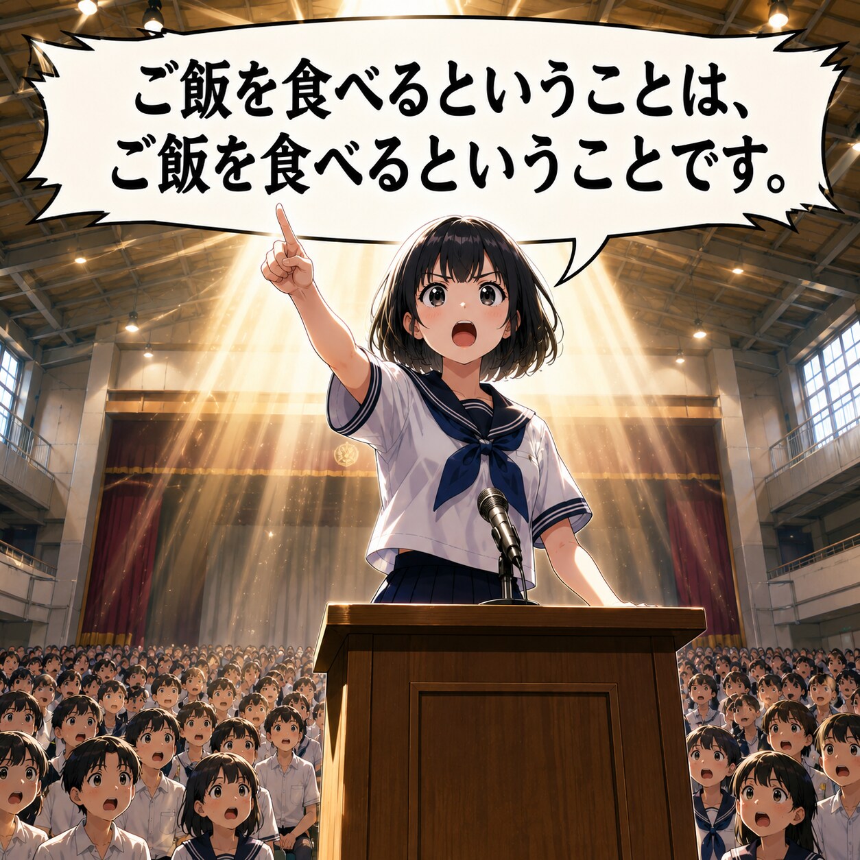 演説をしている女の子