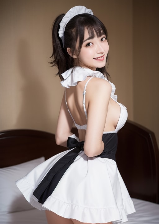 ご主人様！新しいメイド服ですが背中が丸見えなんですが💦
