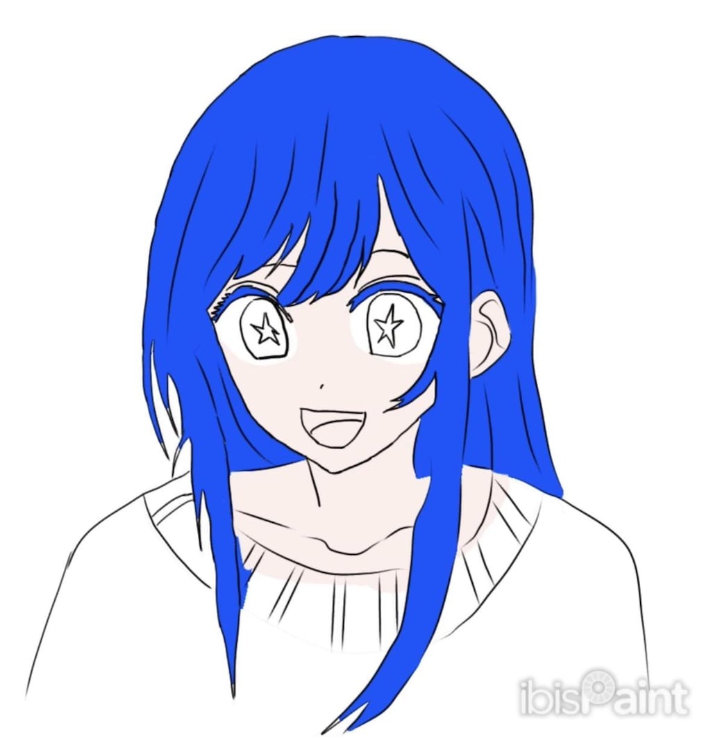 推しの子　星野アイ　クリスタ　線画から着色まで