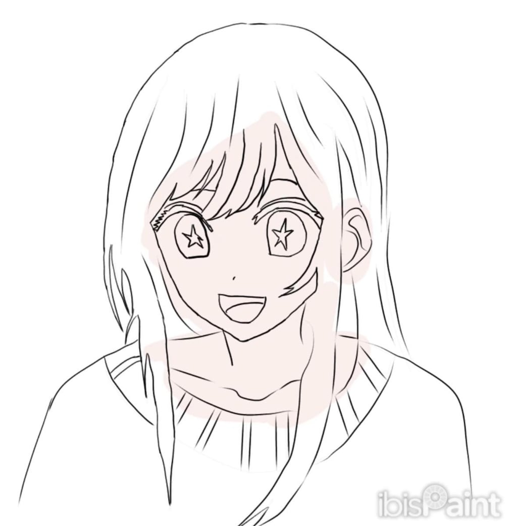 推しの子　星野アイ　クリスタ　線画から着色まで