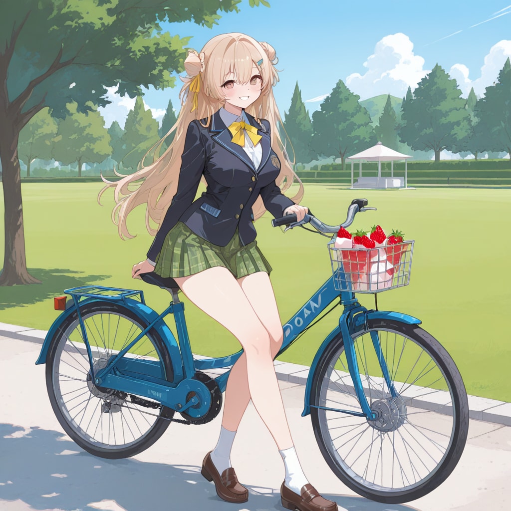 芝生の上で側転