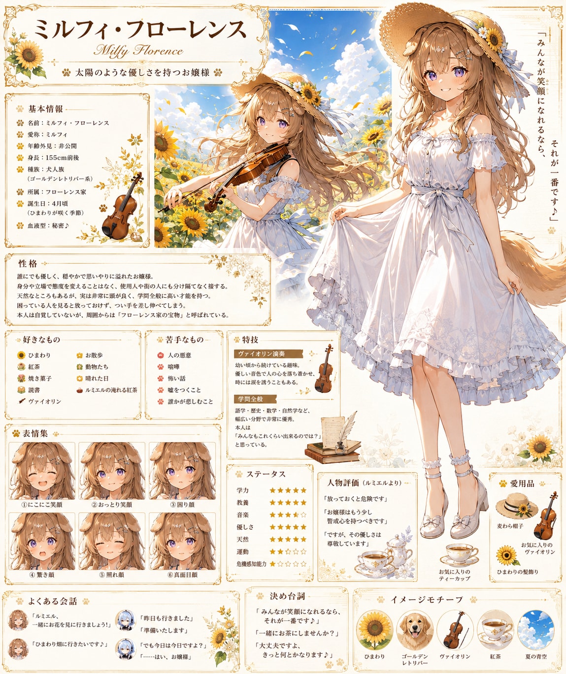 犬耳お嬢様のミルフィちゃん🌻