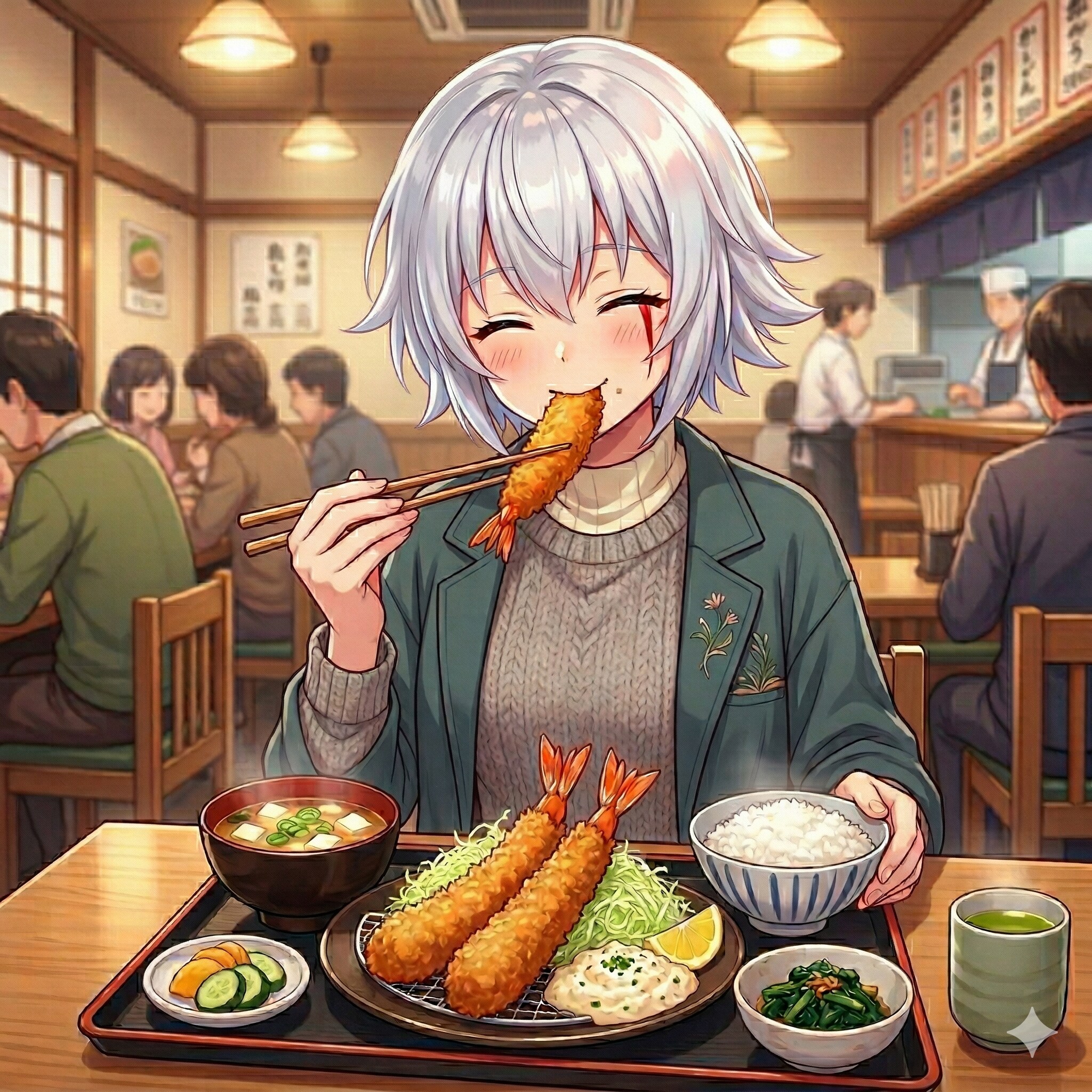 今日のお昼はエビフライです