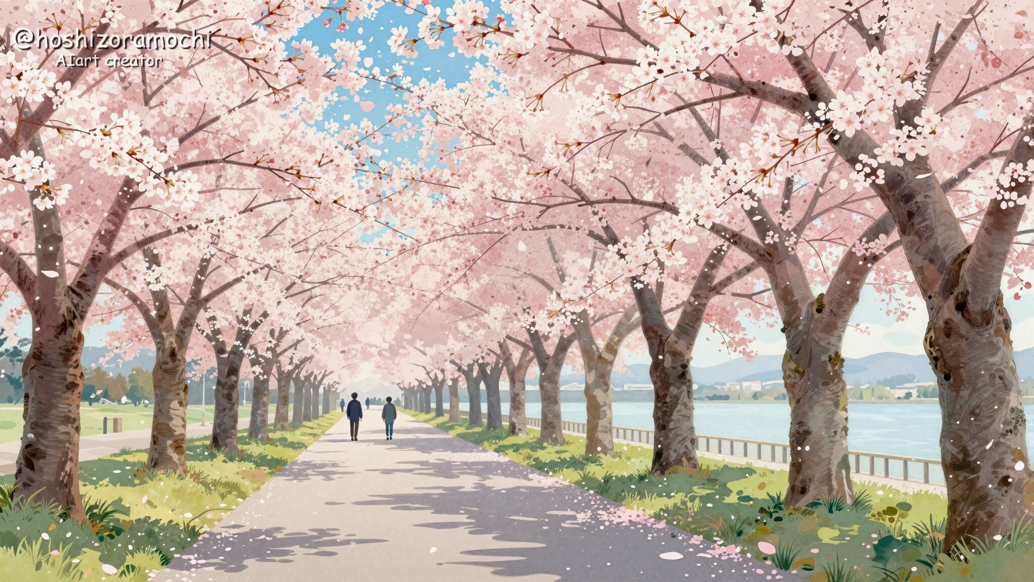 花びらが舞う幸せの遊歩道🌸