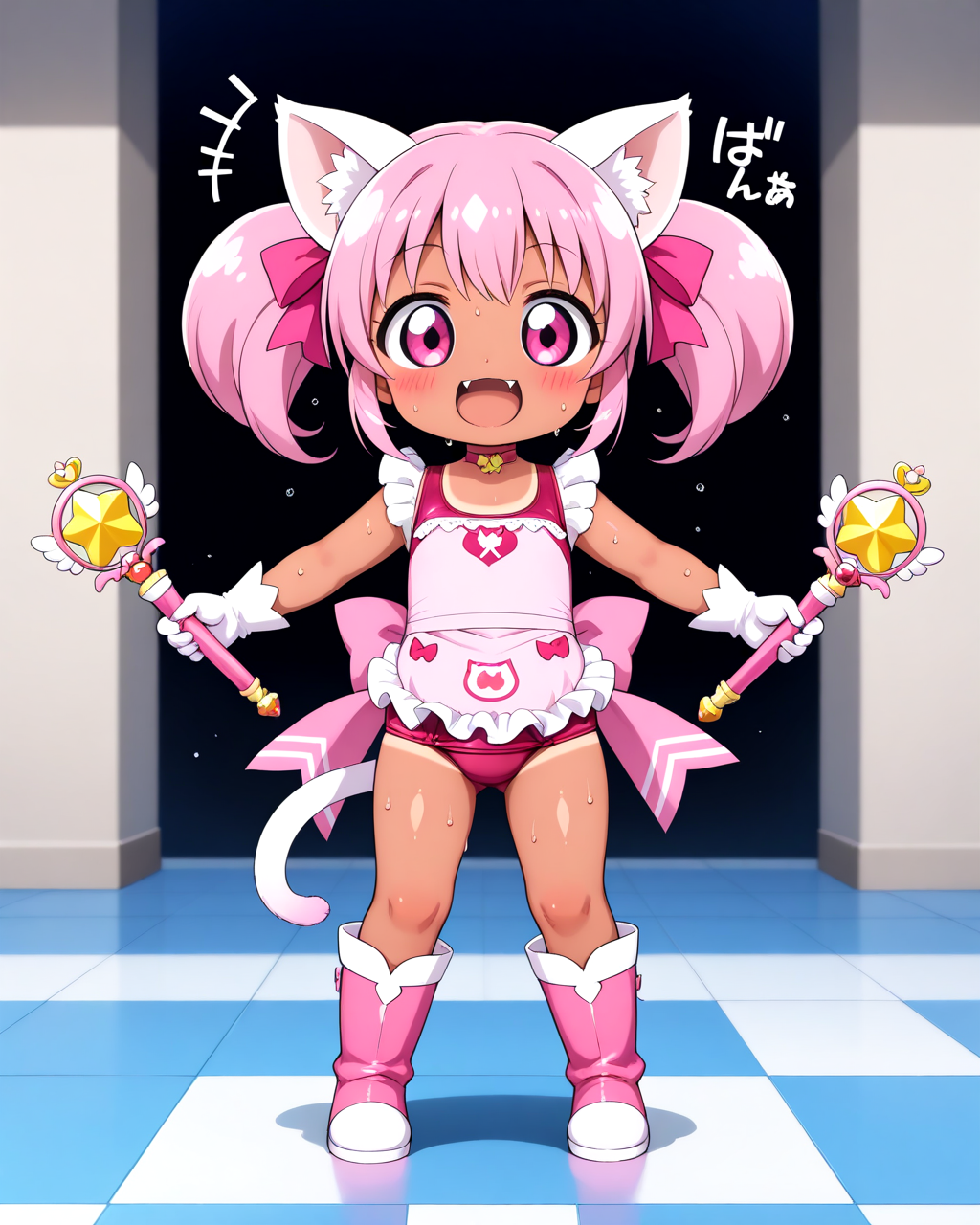 常夏のスク水魔法少女ねこ