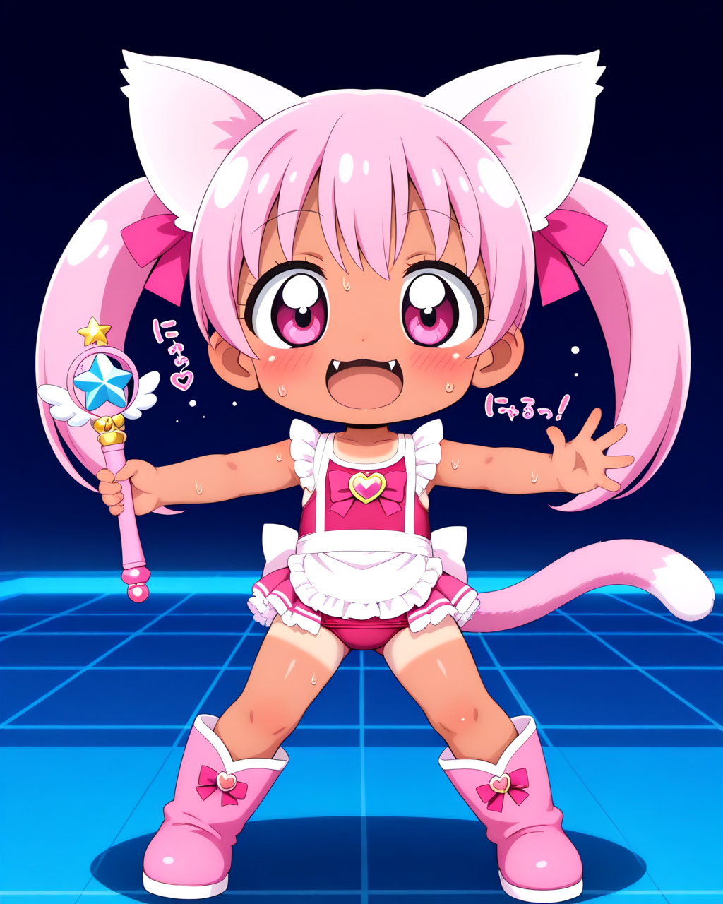 常夏のスク水魔法少女ねこ