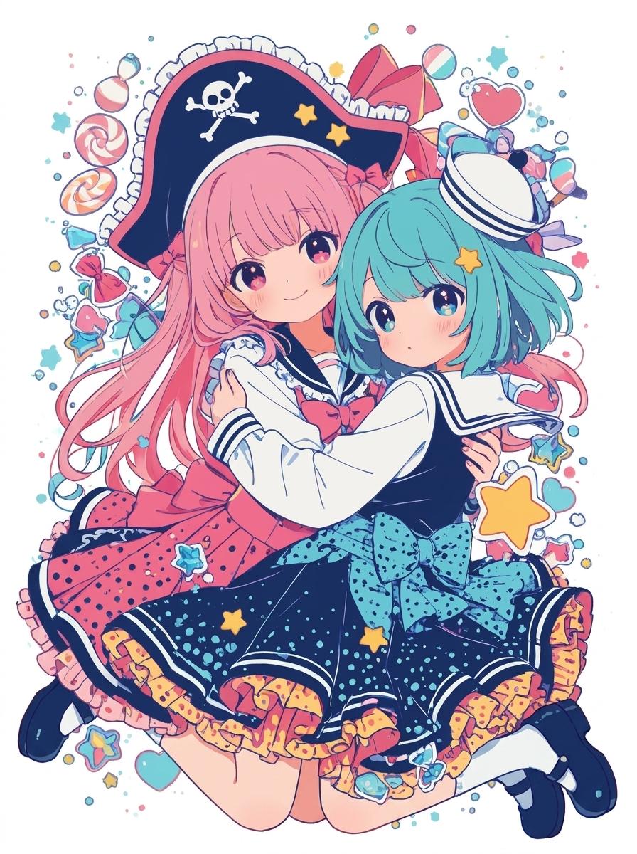 【海賊船長と水兵さんのお菓子な航海】 | の人気AIイラスト・グラビア