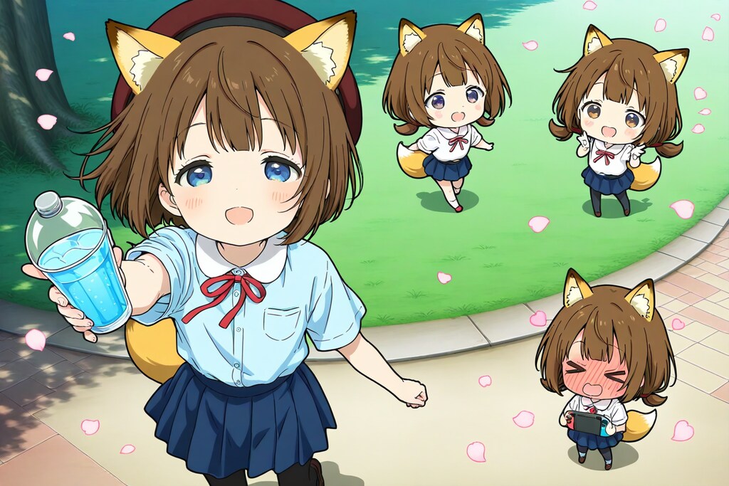 こちらへ、水分補給を♪「ありがとう・・・！」。