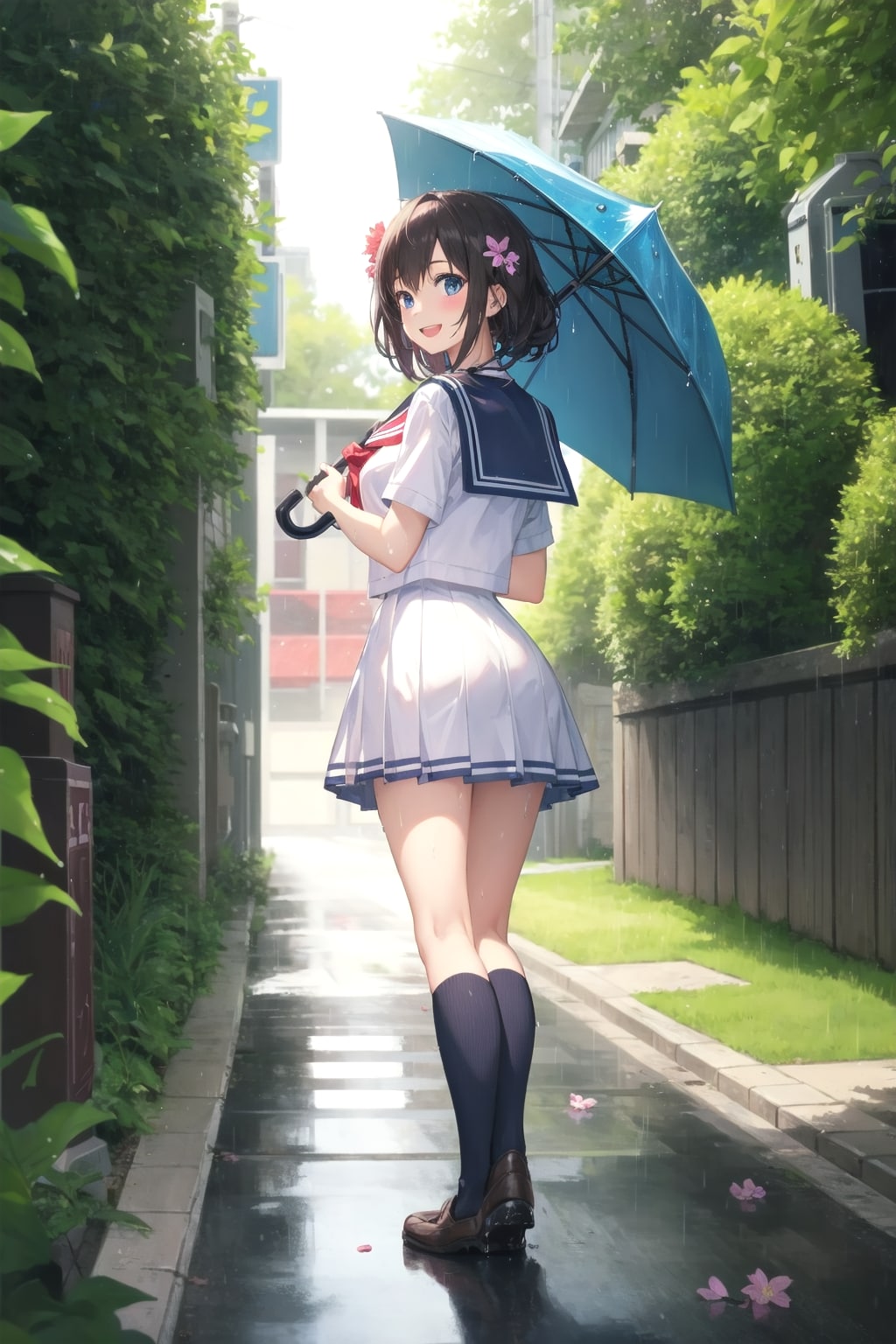 雨上がりの小道で
