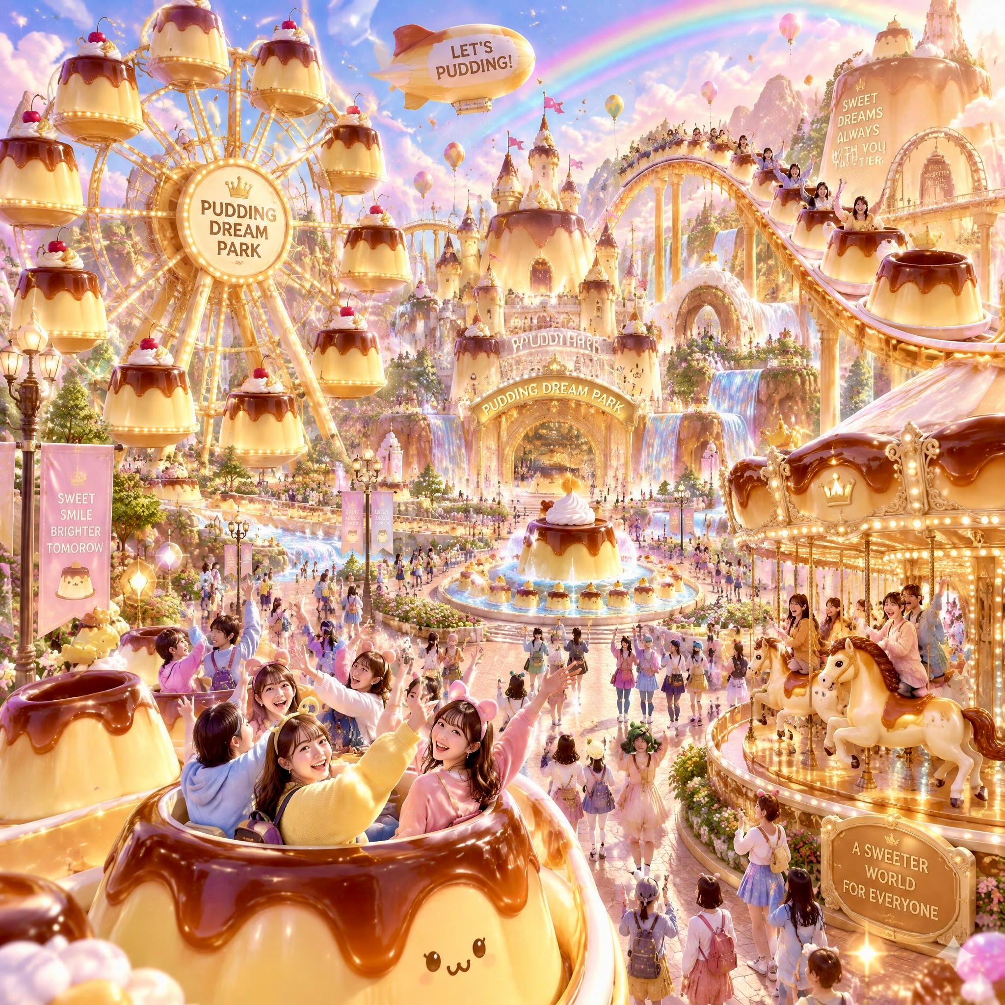 プリン遊園地🎡 | の人気AIイラスト・グラビア
