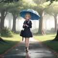 エルフと傘 2枚目