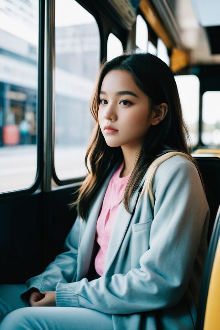 🚍の中で