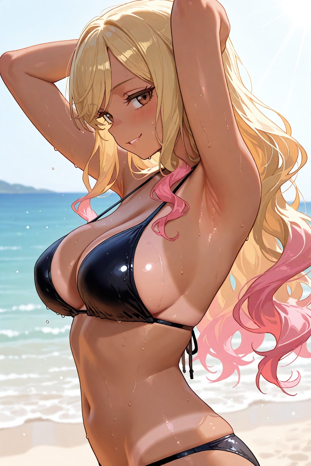 ギャルちゃんの脇と横乳