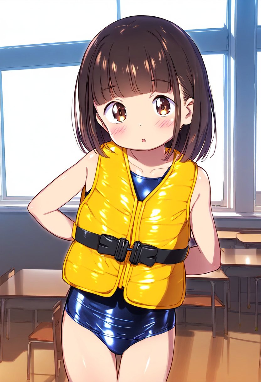 ライフジャケット着用モデルの女の子