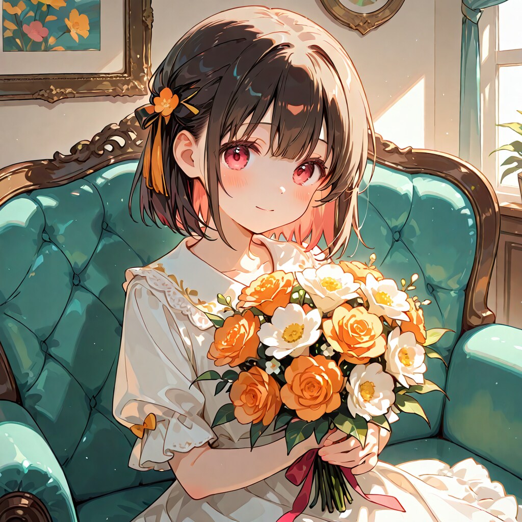 お嬢様と花束 | の人気AIイラスト・グラビア