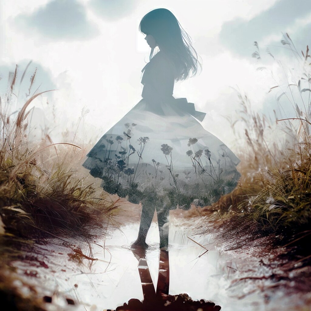 二重露光と少女18 | の人気AIイラスト・グラビア