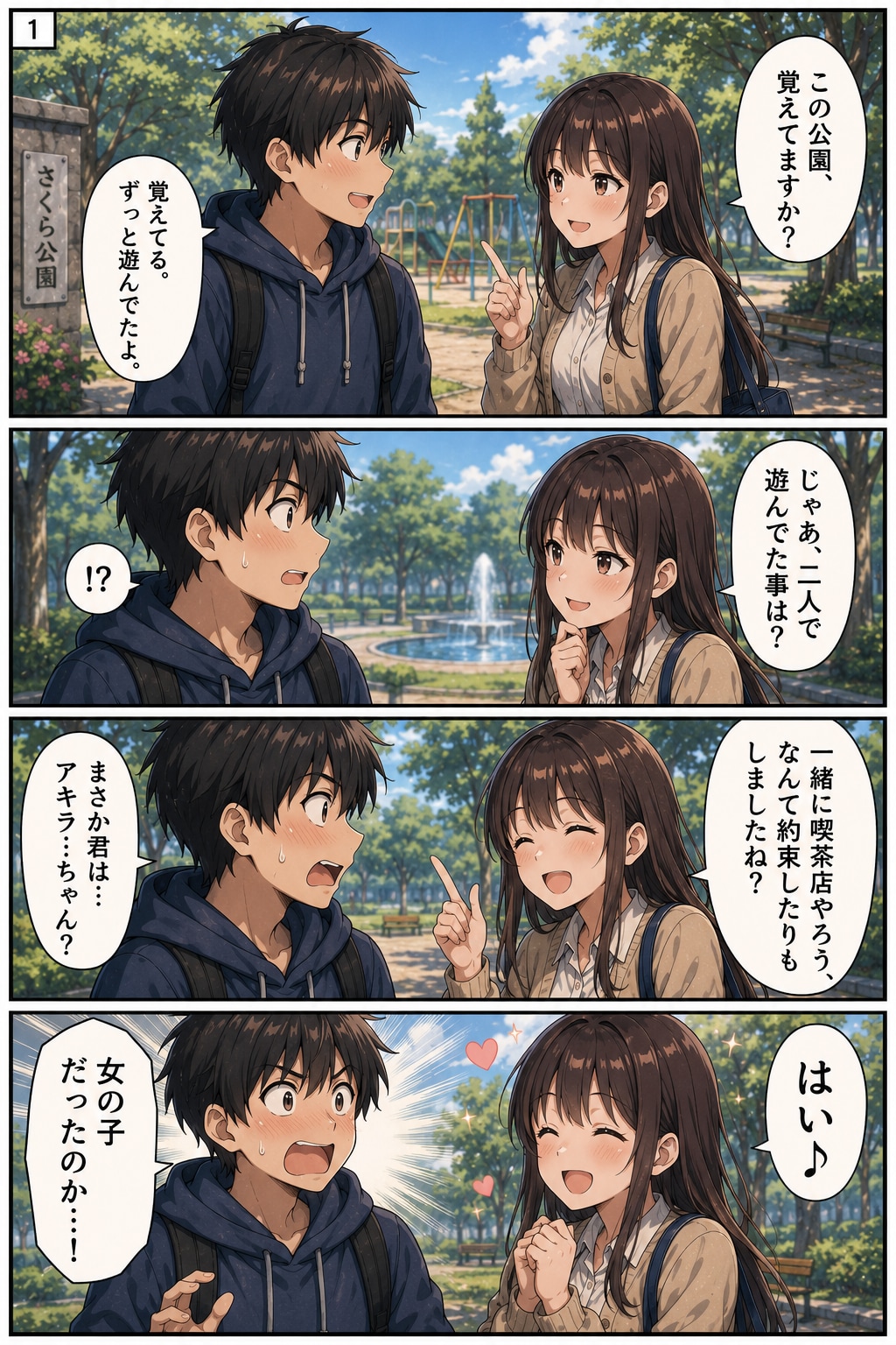 再会の約束、さくら公園で