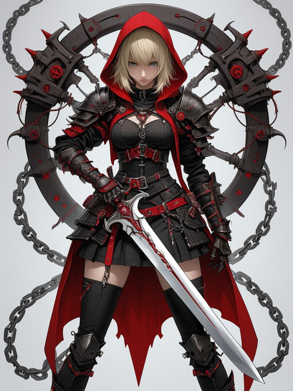 steampunk demon armor girl