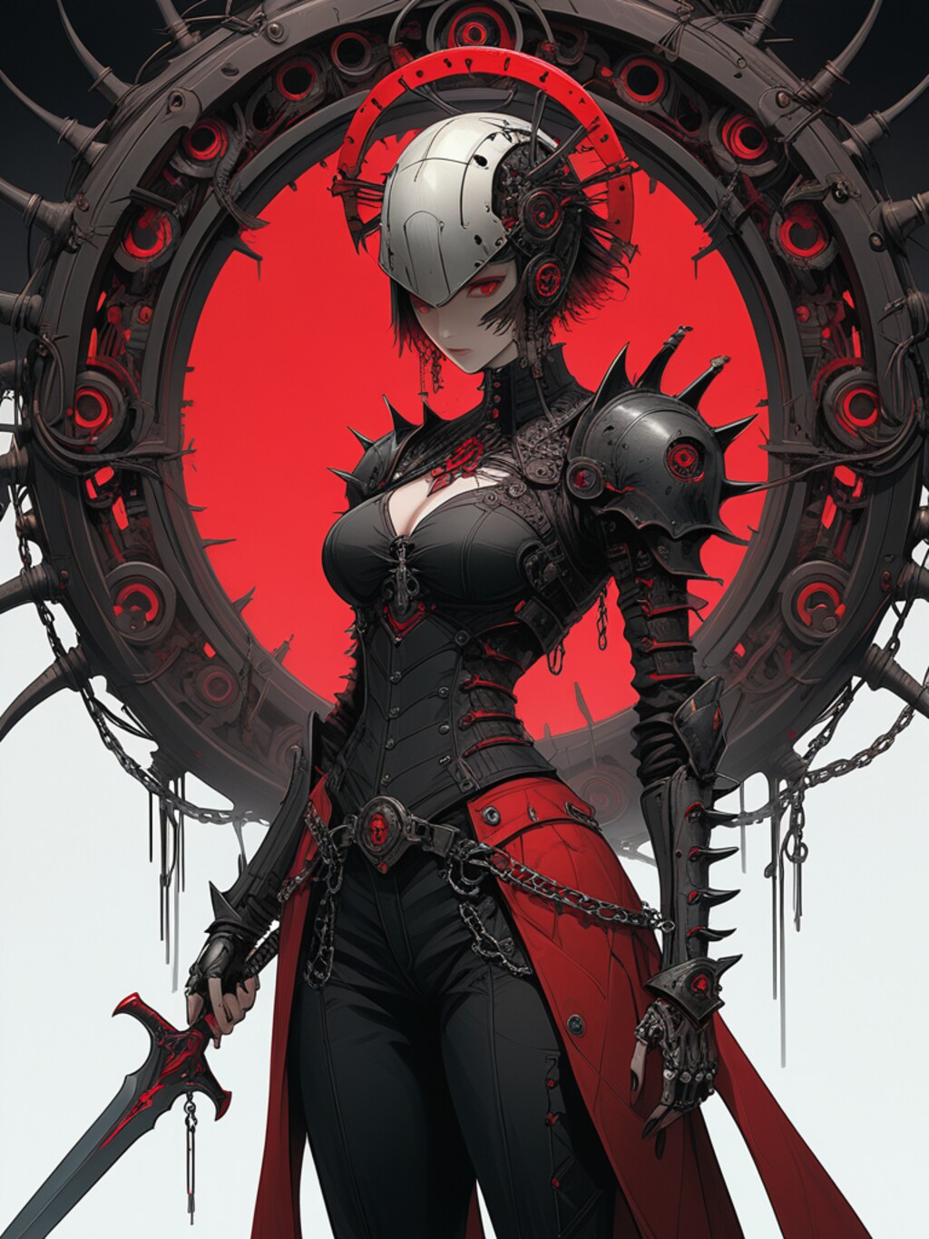 steampunk demon armor girl