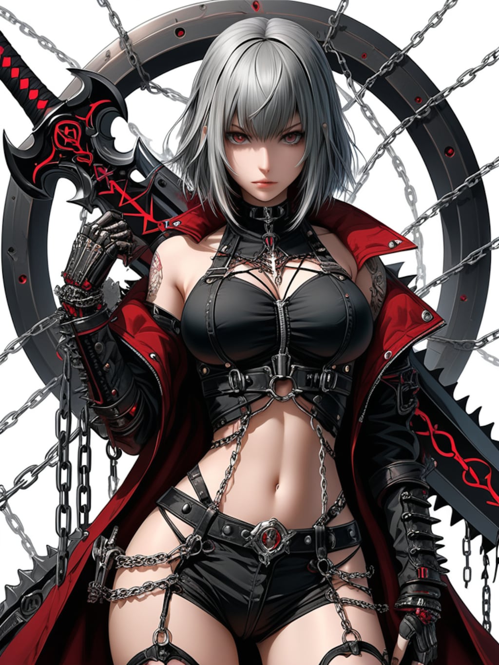 steampunk demon armor girl