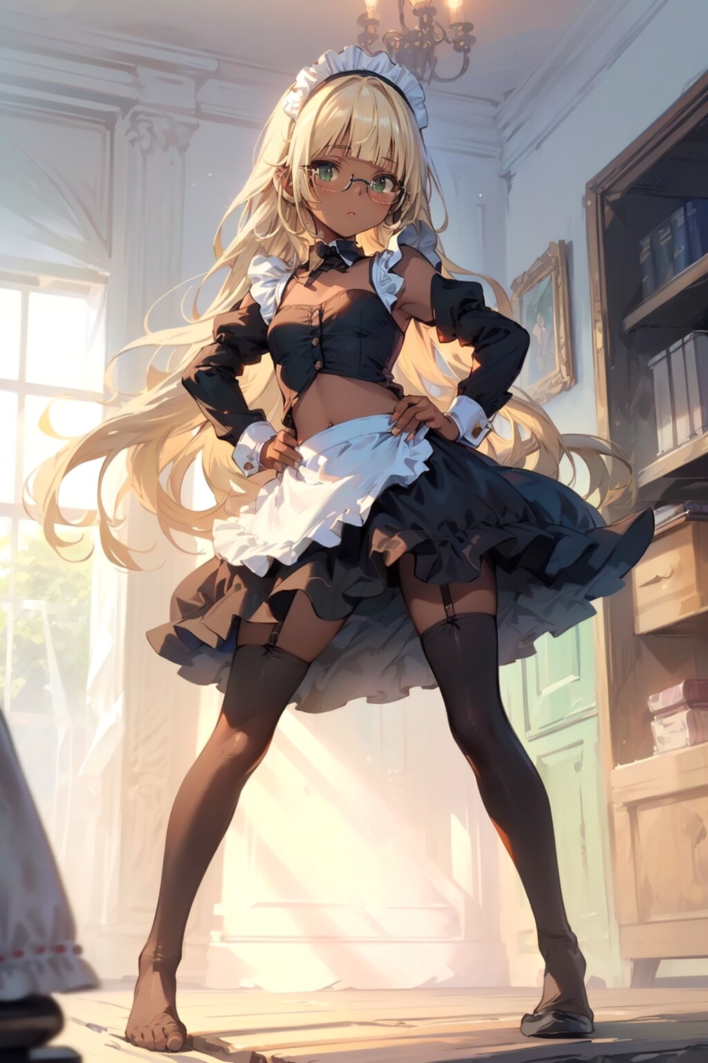 メイドの眼鏡っ娘 | の人気AIイラスト・グラビア