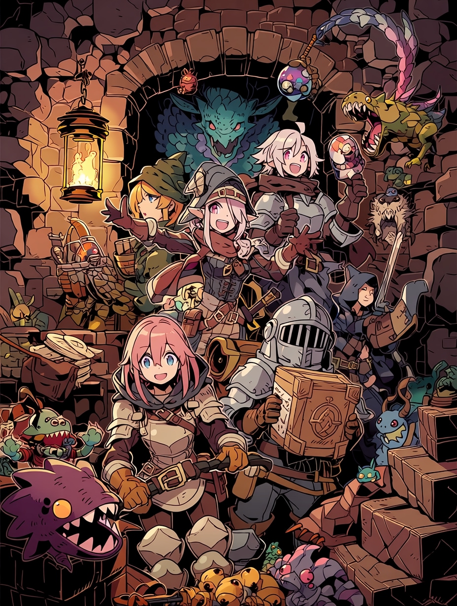 みんなで楽しくダンジョン探索！ | の人気AIイラスト・グラビア